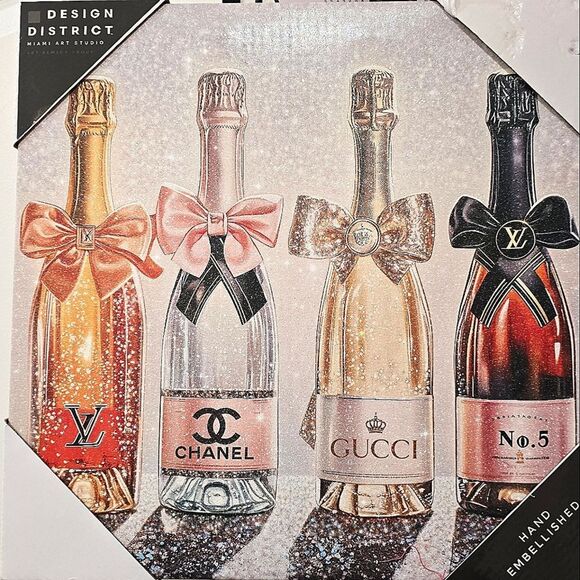 Design District Luxury Champagne Bottle Party Canvas Wall Decor - Picture 3 of 6